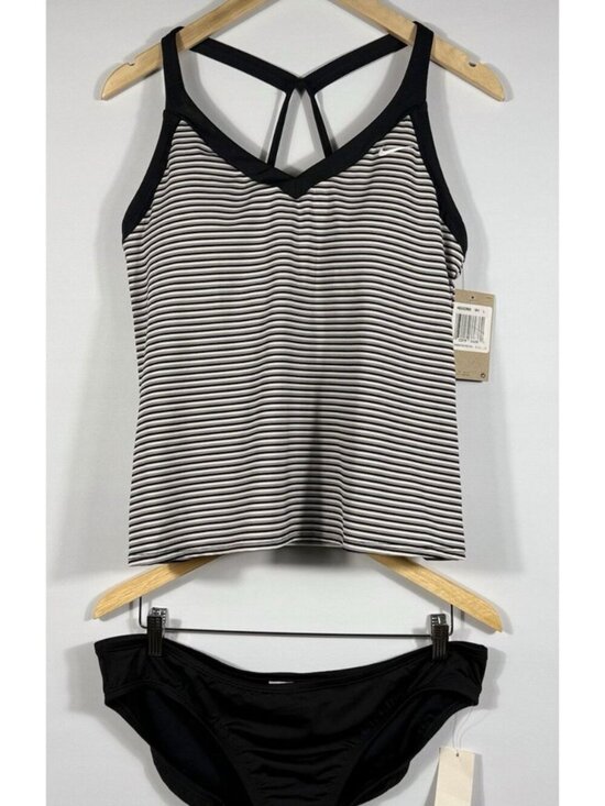 Nike Other - NEW Nike Women's L Striped V-Neck Swim Tankini Top & Bottom Set NWT $102